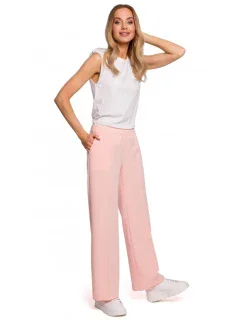 Dámské společenské kalhoty model 21151457 růžové - Moe