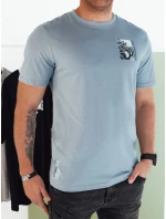 Pánské modré tričko s potiskem Dstreet model 21975021 - FashionStreet Pánské modré tričko s potiskem Dstreet model 21975021 - FashionStreet