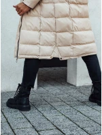 Dámská prošívaná zimní bunda s kapucí béžová Dstreet model 21980484 - FashionStreet