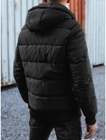 Pánská prošívaná zimní bunda s kapucí černá Dstreet model 21981098 - FashionStreet