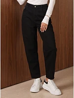 Dámske džínsy Mom Fit s vysokým pásom, čierne, FashionStreet UY3208 Dámske džínsy Mom Fit s vysokým pásom, čierne, FashionStreet UY3208
