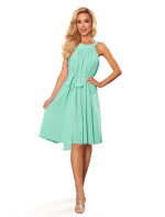ALIZEE - Dámske šifónové šaty v mätovej farbe so zaväzovaním 350-5