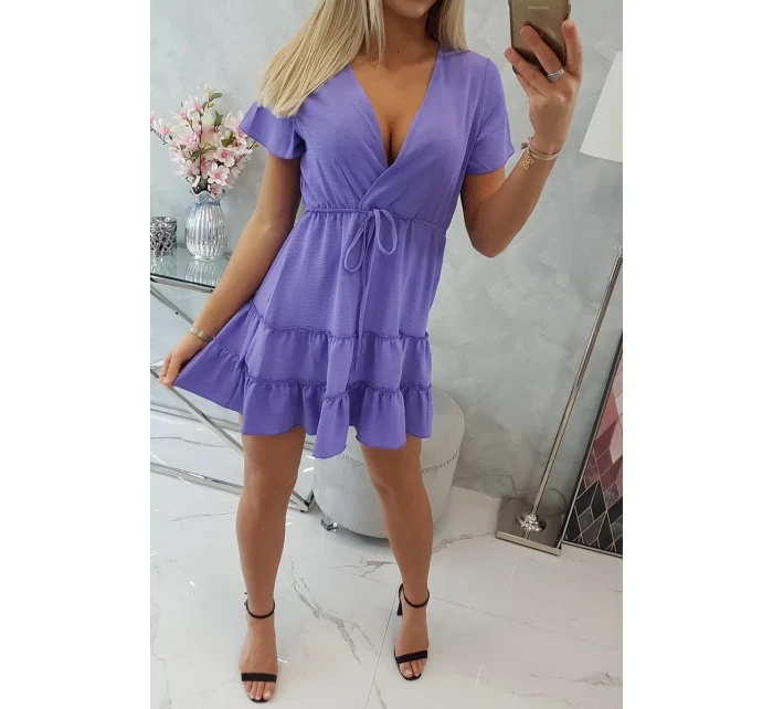 Šaty s obálkovým výstrihom fialové Šaty s obálkovým výstrihom fialové
