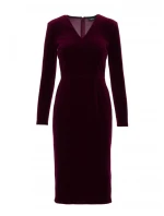 model 21874851 Sametové šaty na tělo bordó - Moe