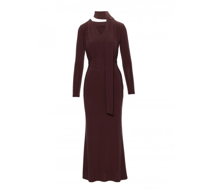 Šaty s řasením a  hnědé model 21479362 - Moe