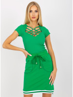 Zelená mini mikinová sukňa s vreckami OH BELLA