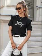 Dámske bavlnené tričko JOY black FashionStreet RY2526