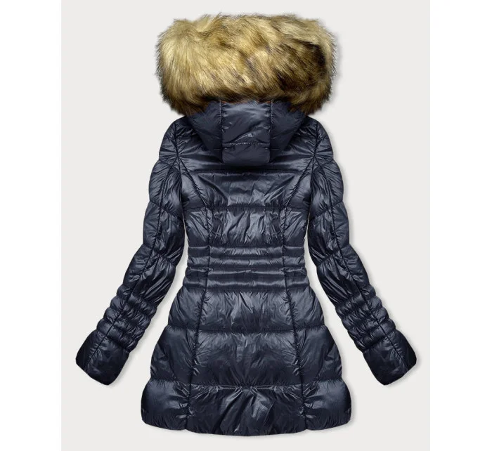 Tmavě modrá dámská prošívaná bunda pro přechodné období model 18894373 - LHD Tmavě modrá dámská prošívaná bunda pro přechodné období model 18894373 - LHD