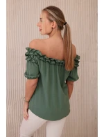 Španielska blúzka s malým volánom khaki Španielska blúzka s malým volánom khaki