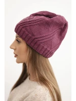 Dámska zimná čiapka s vlnou voľného strihu K442 fialová Dámska zimná čiapka s vlnou voľného strihu K442 fialová