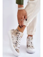 Dámské tenisky High Big Star model 21608921 Bílá a zelená - Big Star Shoes Dámské tenisky High Big Star model 21608921 Bílá a zelená - Big Star Shoes