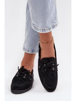 Półbuty Mokasyny Damskie Z Wiązaniem Czarne Calivra Półbuty Mokasyny Damskie Z Wiązaniem Czarne Calivra