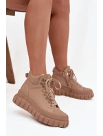 Dámské zateplené kozačky trapery na platformě Camel model 21747749 - Boto