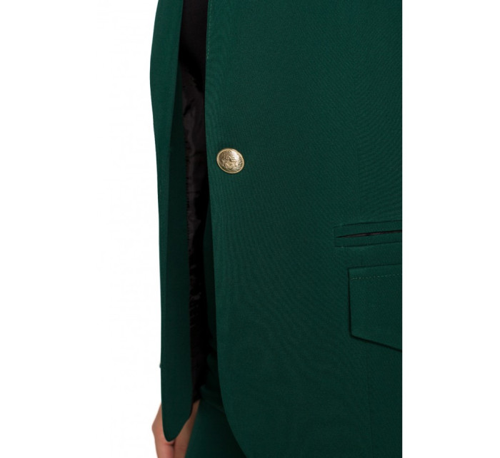 K141 Bunda s dvojitým vreckom a chlopňou - fľaškovo zelená