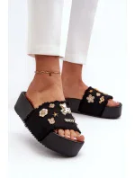 Dámske papuče na platforme s kolíkmi Black Zranesia Dámske papuče na platforme s kolíkmi Black Zranesia
