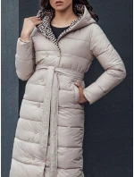 Dámský prošívaný zimní kabát s kapucí béžový Dstreet model 21979764 - FashionStreet
