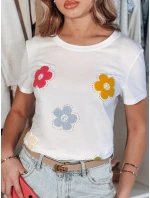Dámské květinové tričko bílá Dstreet model 21984262 - FashionStreet