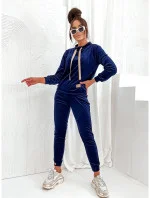 Tmavomodrá dámska velúrová súprava (637)