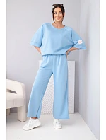 Dámska maslová viskózna mikina a široké nohavice svetlo fialová