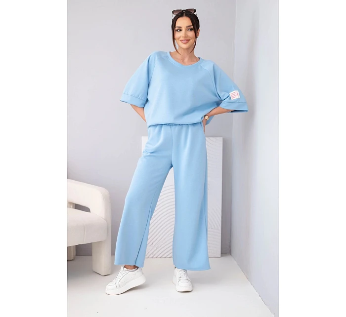 Dámska maslová viskózna mikina a široké nohavice svetlo fialová