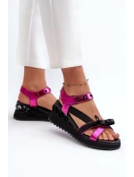 Dámské sandály s mašlí D&A model 21660353 fuchsie - S.Barski