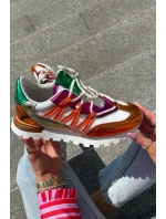 Kožené Polobotky Tenisky Dámské model 21693239 Multicolor - Artiker Kožené Polobotky Tenisky Dámské model 21693239 Multicolor - Artiker