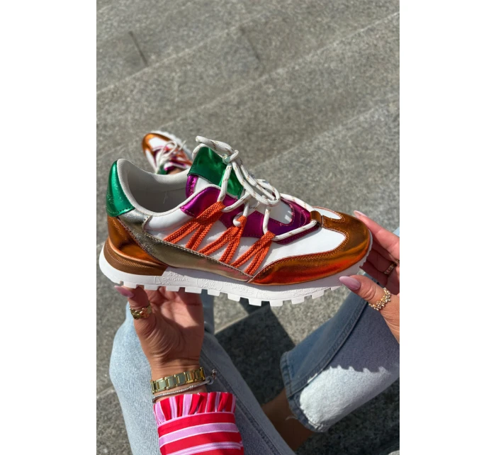 Kožené Polobotky Tenisky Dámské model 21693239 Multicolor - Artiker Kožené Polobotky Tenisky Dámské model 21693239 Multicolor - Artiker