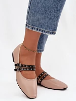 Dámské baleríny s pásky béžové Deliora