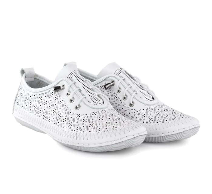 Skórzane damskie białe model 22026005 - T.Sokolski