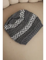 Dámska zimná čiapka so vzorom a vlnou K425 graphite Dámska zimná čiapka so vzorom a vlnou K425 graphite