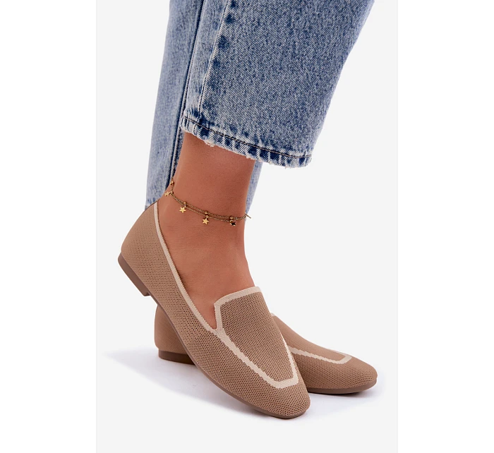 Dámské ploché kožené mokasíny světle hnědé Selisa