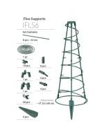 FLOO PODPIERKY PODPIERKY PRE RASTLINY Kónické 25X60CM lesná zelená detské