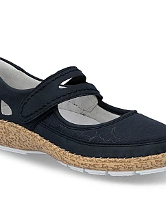 Dámska obuv na suchý zips tmavo modrá Rieker 44859-14