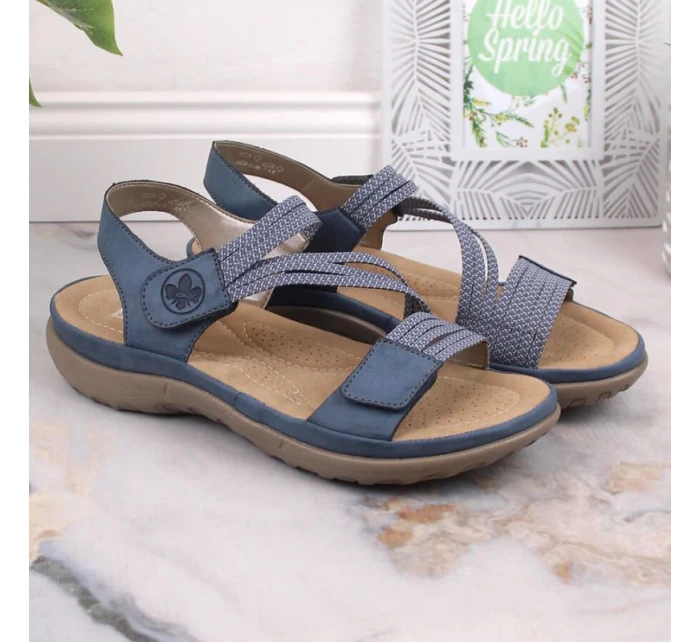 Pohodlné modré sandále Rieker W RKR587