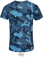 SOL'S Camo Men Pánske tričko s maskovacím vzorom 25.1188 modré maskovanie
