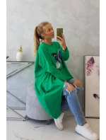 Oversize halenka s potiskem světle zelená Oversize halenka s potiskem světle zelená