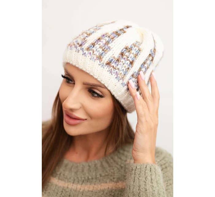 Dámská zimní čepice z vlny s krystaly model 21750402 grafitová - K-Fashion Dámská zimní čepice z vlny s krystaly model 21750402 grafitová - K-Fashion