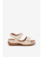 Pohodlné dámské sandály na suchý zip zlaté model 21694170 - EVENTO