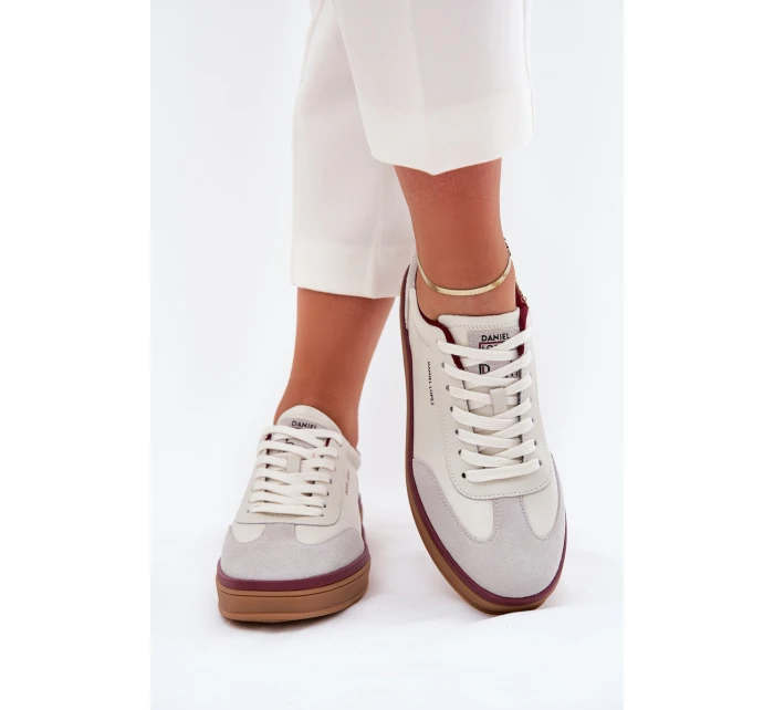 Skórzane Damskie Sneakersy Daniel Lopez Just Dare SS2D4008 Biało-Szare