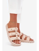 Dámské Pantofle S Pásky Světle Béžové model 21703428 - Boto Dámské Pantofle S Pásky Světle Béžové model 21703428 - Boto