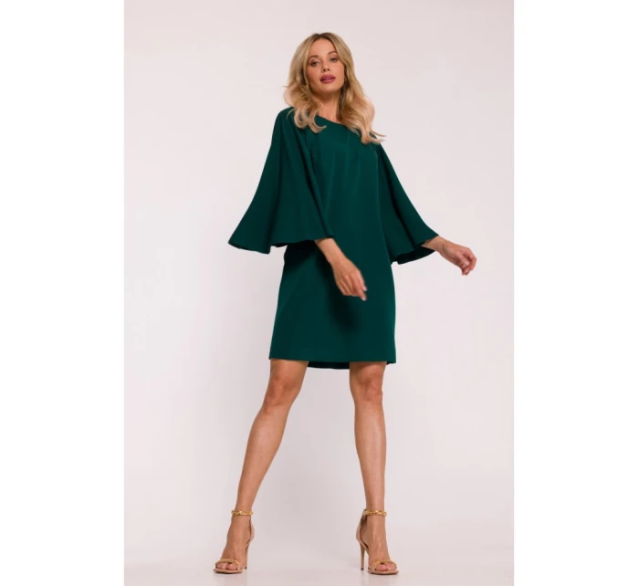 S426 Mini šaty s netopierími rukávmi - zelené S426 Mini šaty s netopierími rukávmi - zelené