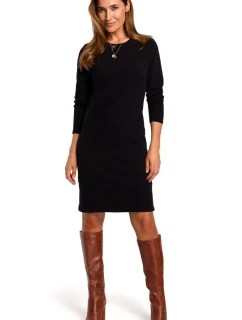 Dámske svetrové šaty S178 Black - Stylove