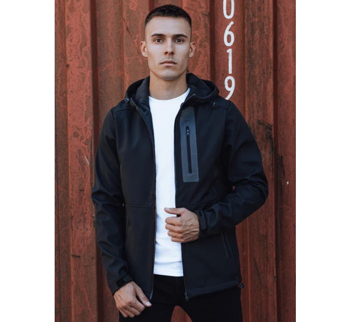 Pánská přechodná softshellová bunda s kapucí tmavě modrá Dstreet model 21980003 - FashionStreet