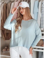 Dámský oversize hladký svetr modrý Dstreet model 21986081 - FashionStreet