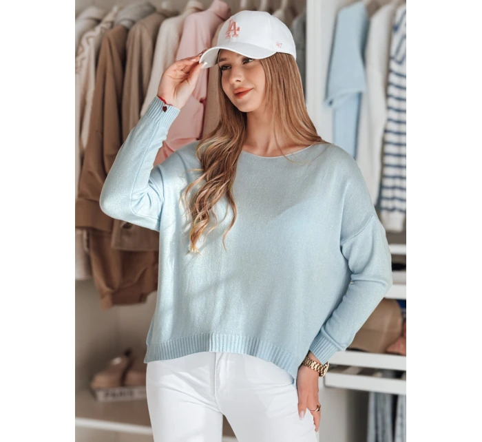Dámský oversize hladký svetr modrý Dstreet model 21986081 - FashionStreet