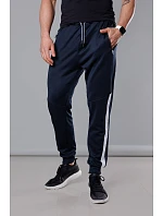Tmavě modrobílé pánské teplákové kalhoty se vsadkami model 18347945 - J.STYLE Tmavě modrobílé pánské teplákové kalhoty se vsadkami model 18347945 - J.STYLE