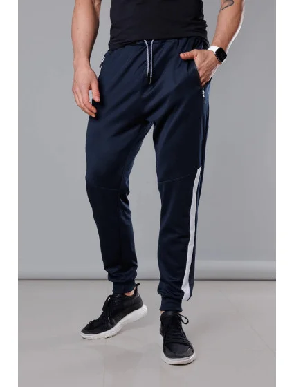 Tmavě pánské teplákové kalhoty se vsadkami model 18347945 - J.STYLE