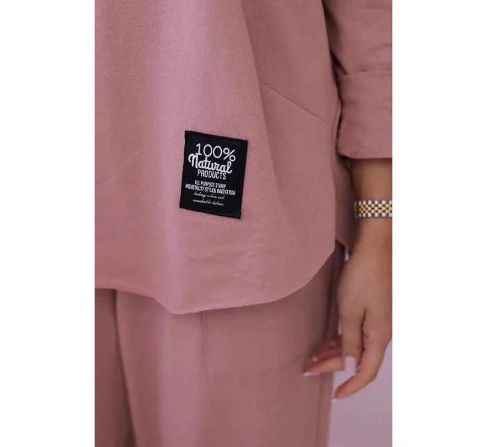 Bavlněná mikina kalhoty set tmavě růžová Bavlněná mikina kalhoty set tmavě růžová