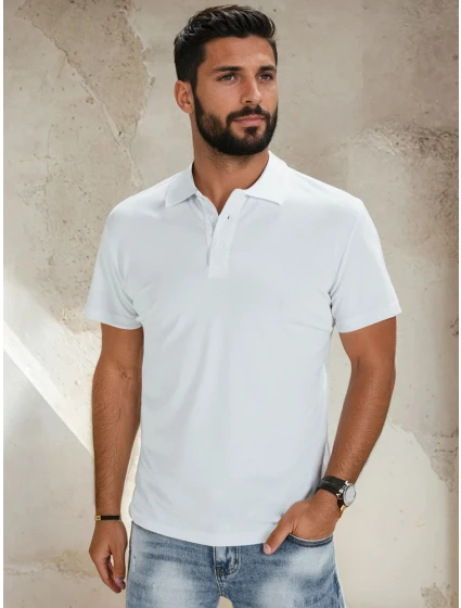 FashionStreet pánske biele polo tričko PX0514