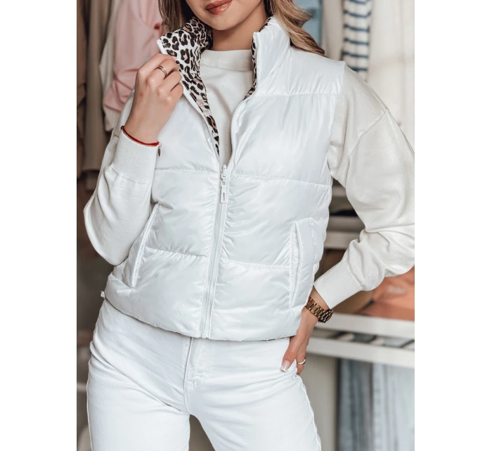 Dámská krátká oboustranná vesta bílá Dstreet model 21984356 - FashionStreet